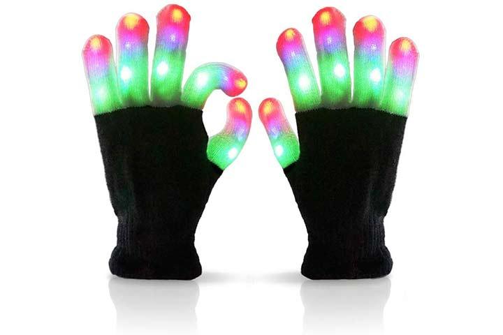 Luwint LED Colorful Flashing Finger Lighting Gloves