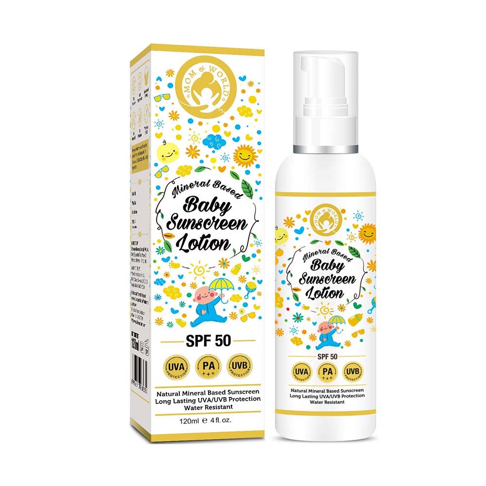 Mom & World Mineral Based Baby Sunscreen Lotion, SPF 50 PA