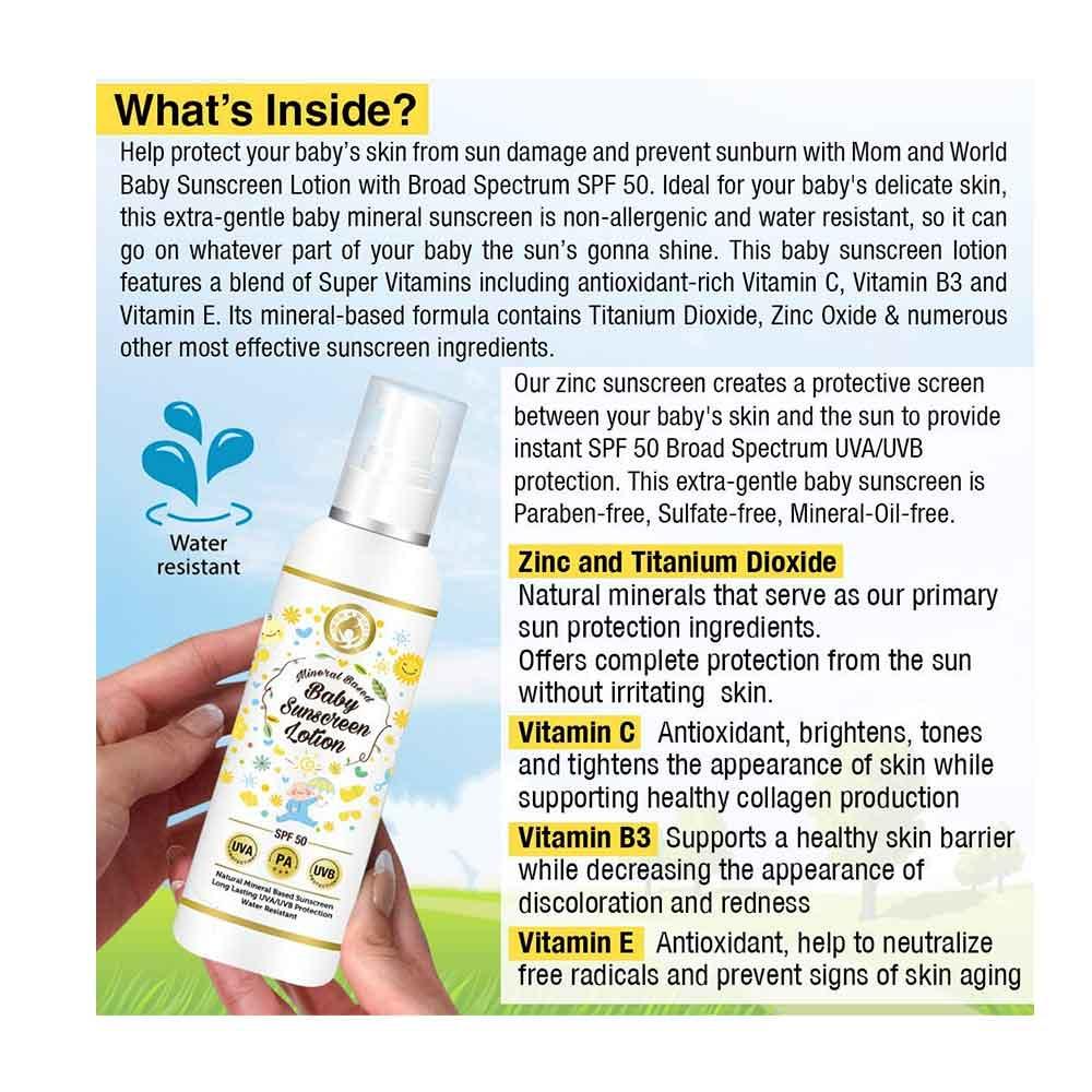 Mom & World Mineral Based Baby Sunscreen Lotion, SPF 50 PA Reviews
