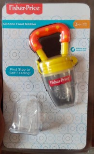 Yellow/Blue Fisher-Price 1 Food Nibbler with Fruit & Veggie Feed Silicone Mesh 