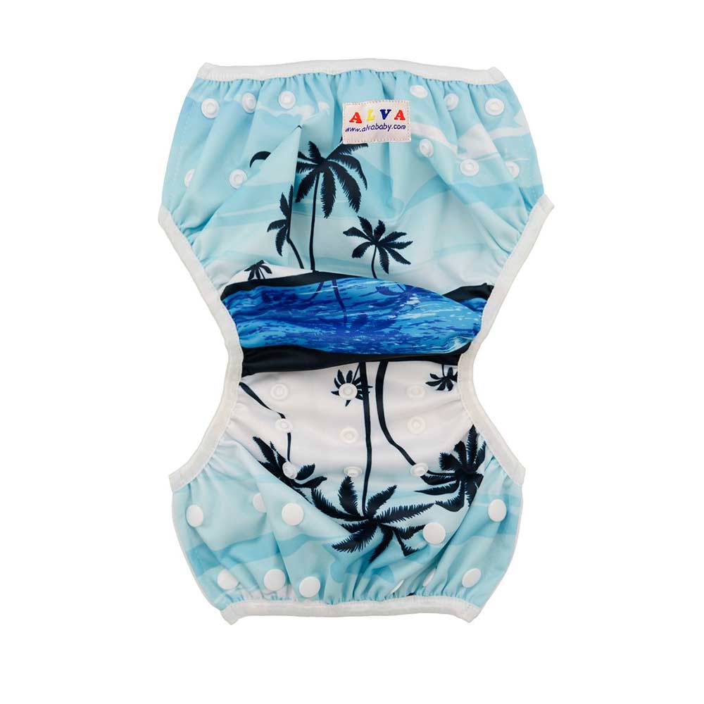 0-2 Years Old ALVABABY Swim Diapers 2pcs Reuseable & Adjustable for Baby Swimming Lessons Flowers, one Size 