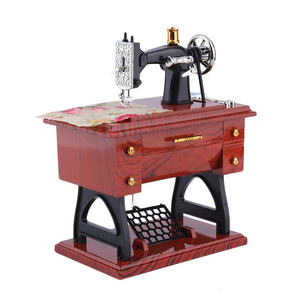 Electomania Mini Treadle Sewing Machine Mechanical Music Box Toy