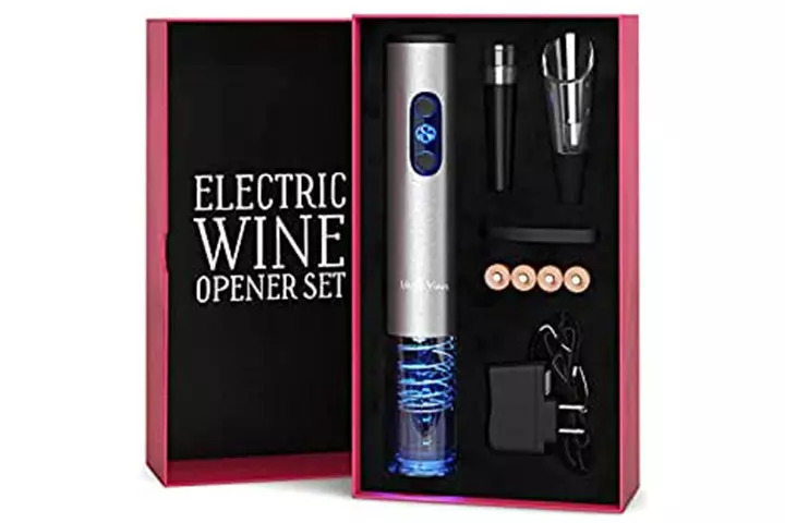 Electric Wine Opener Set with Charger and Batteries