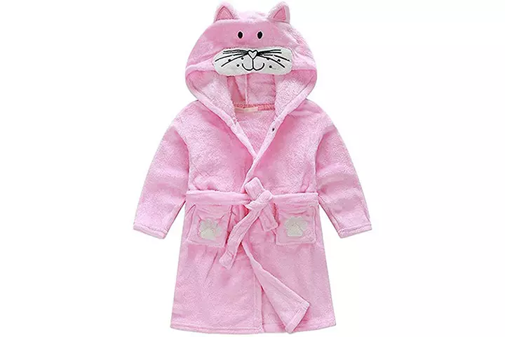 Kids Little Boys Girls Coral Fleece Bathrobe