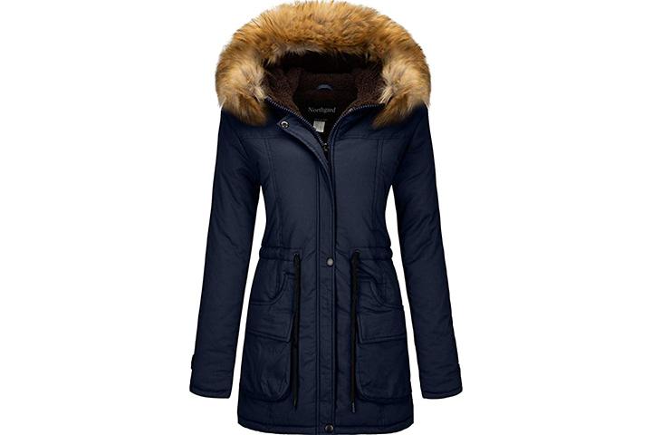 CHERFLY Womens Plus Size Jackets Winter Warm Thickened Long Parka Cotton Coats