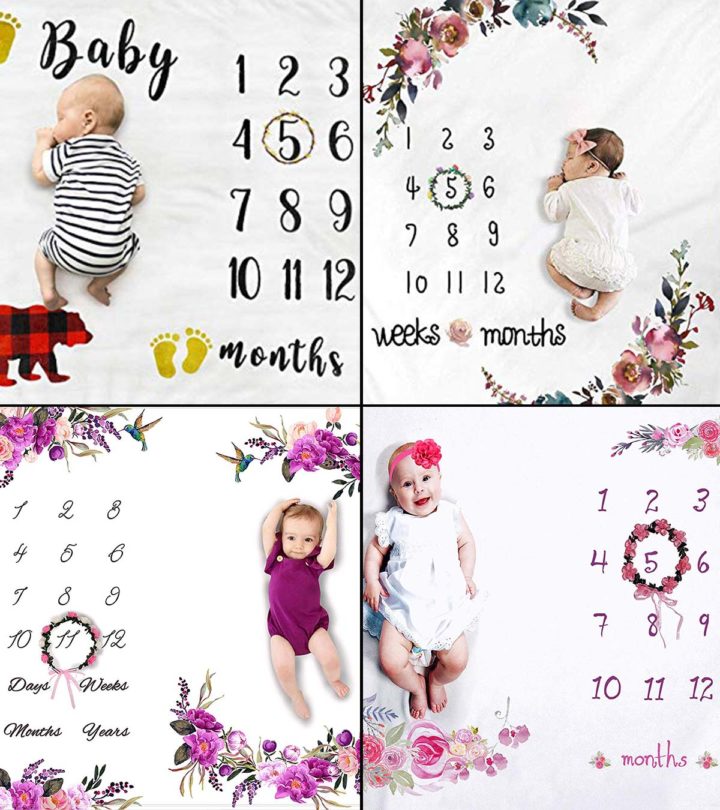 Weekly Cute Photography for Boys Large Warm Fleece Growing Gifts Baby Milestone Blanket and Newborn Photo Prop Soft Girls and Monthly Growth Tracker Daily 