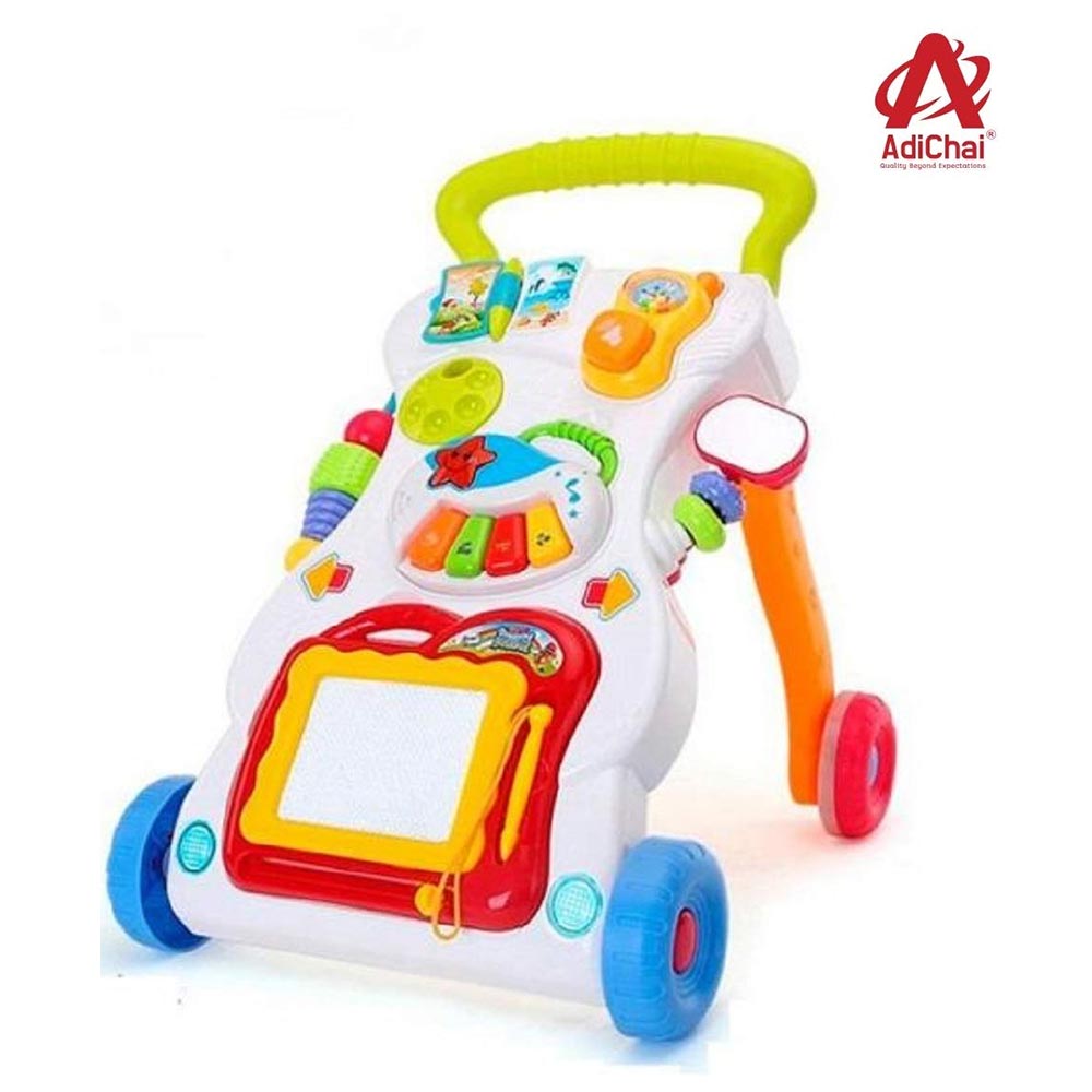 AdiChai 4 in 1 Baby Sit-to-Stand Musical Walker with Music Piano