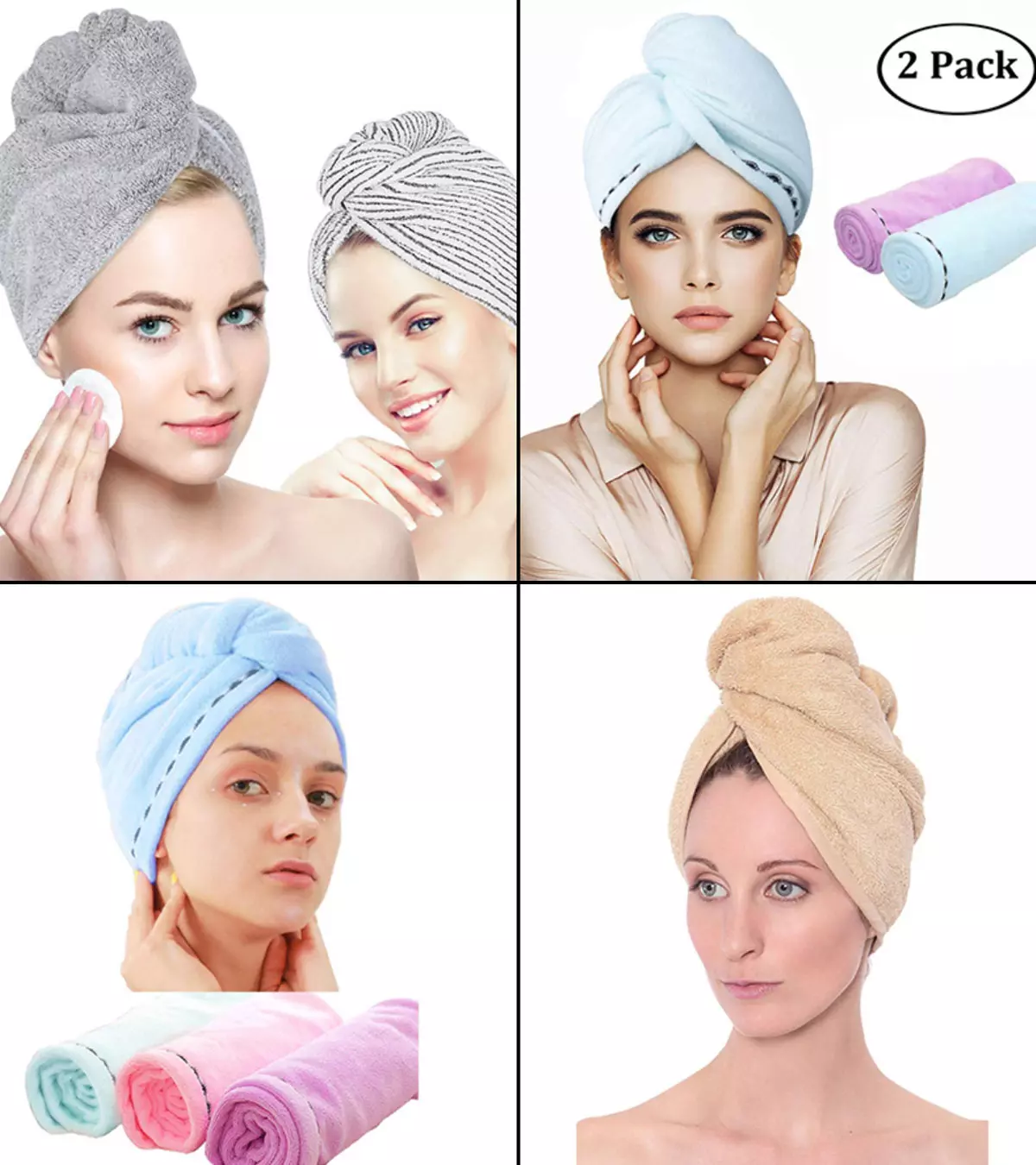 High-quality hair towels with great features for heatless hair drying.