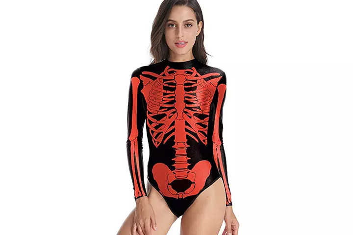 Color cosplayer Skeleton One-Piece Swimsuits Novelty Weird