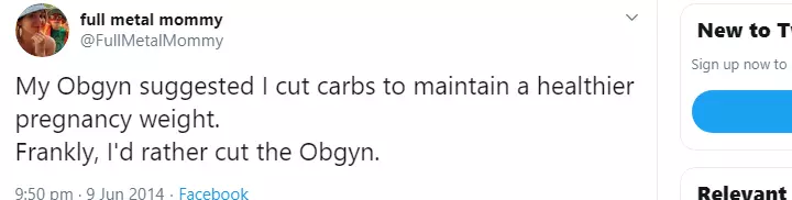 Don't Talk Carbs To A Pregnant Woman