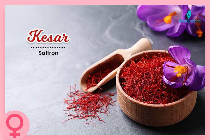 Kesar is a Mithun Rashi name meaning saffron 