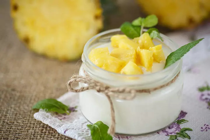 Pineapple yogurt for babies recipe