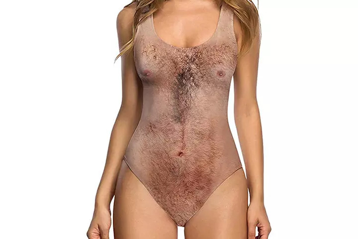  RAISEVERN Hairy Chest Bathing Suit 3D Print Funny One
