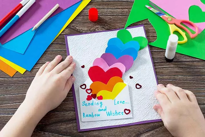 Rainbow Hearts Greeting Card