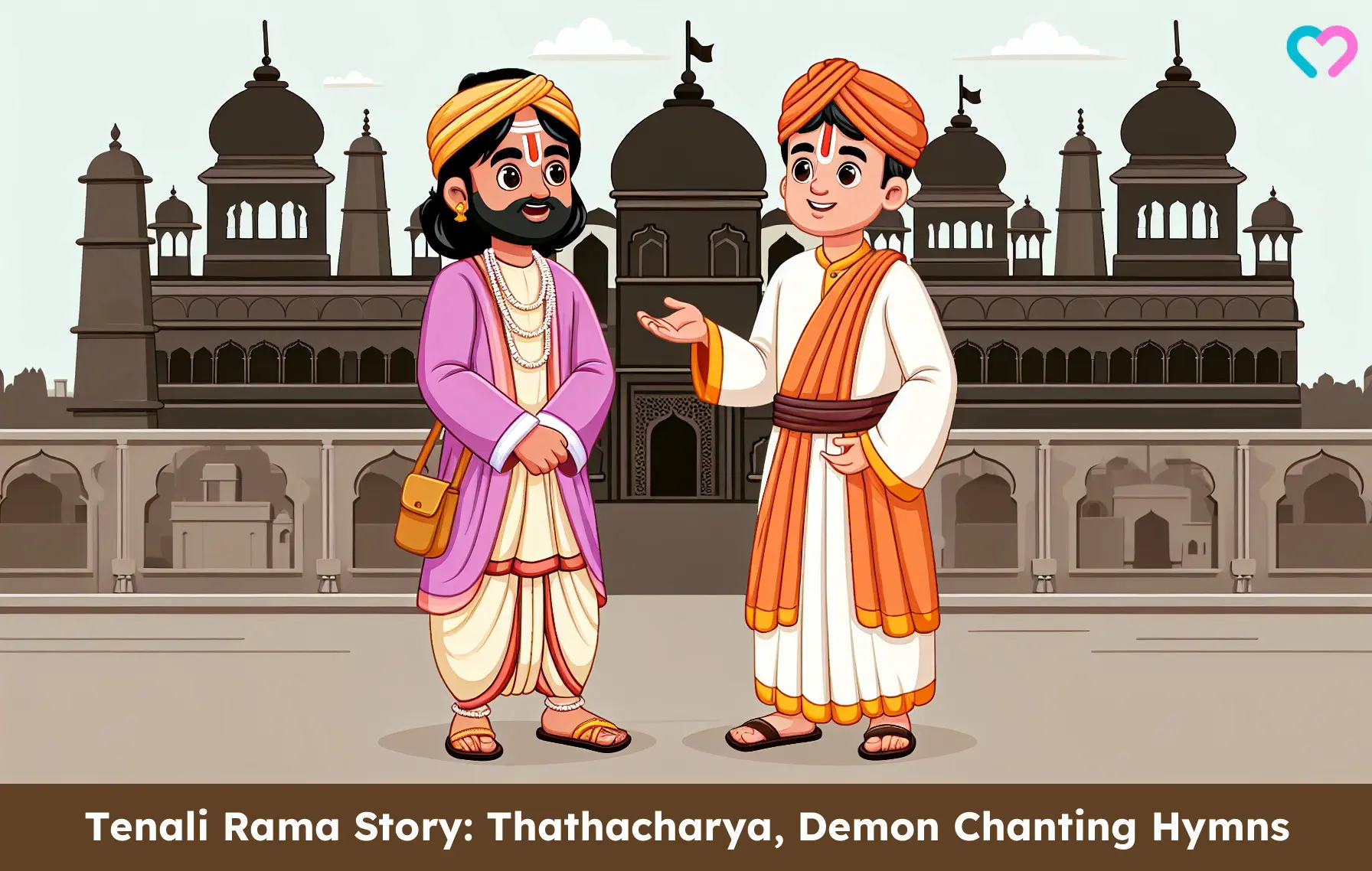 Tenali Rama Story: Thathacharya, Demon Chanting Hymns_illustration