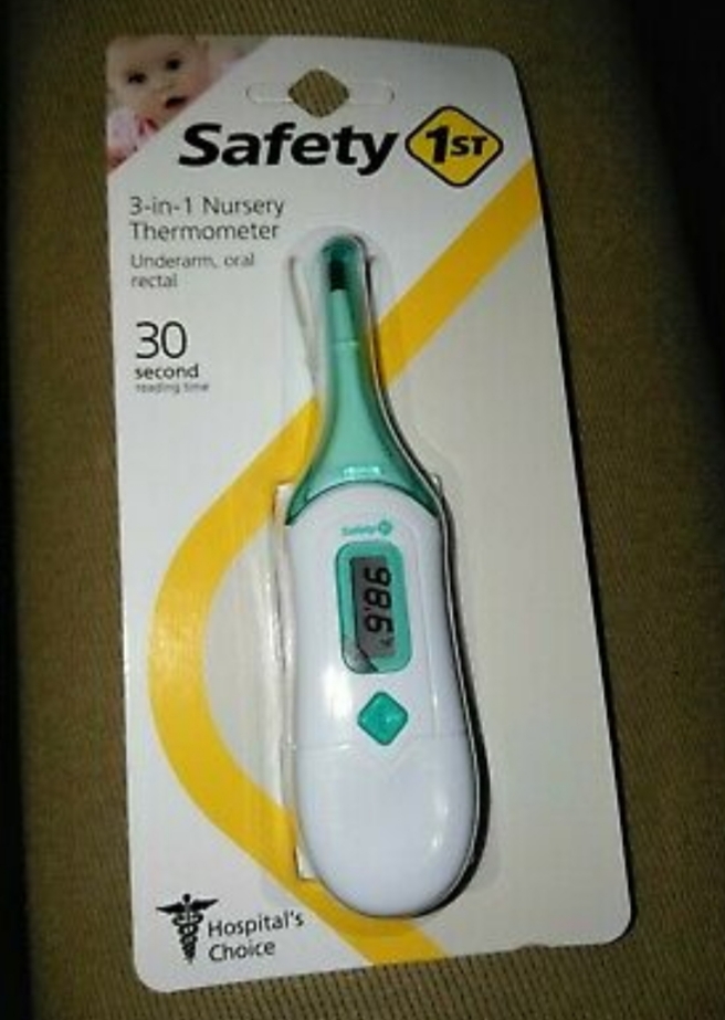 Free Ship 30 Seconds Brand New/Sealed Safety 1st 3 in 1 Nursery Thermometer 