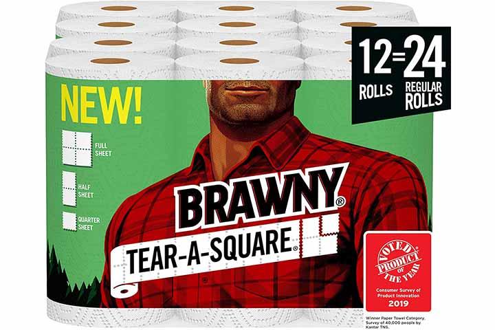 brawny tear a square paper towels