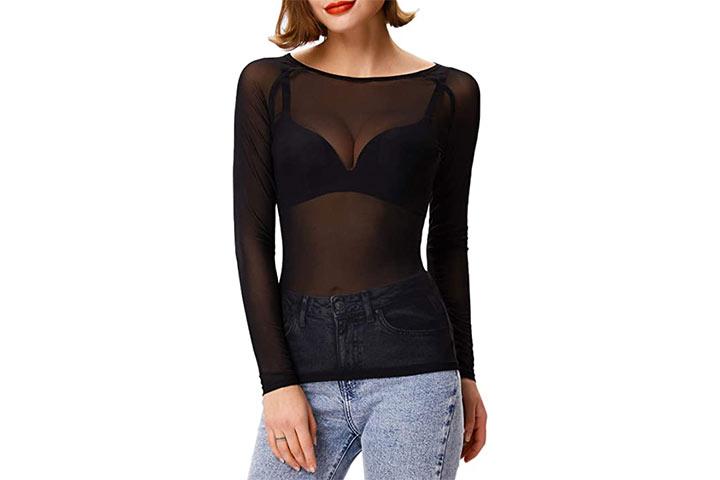 sheer tops amazon