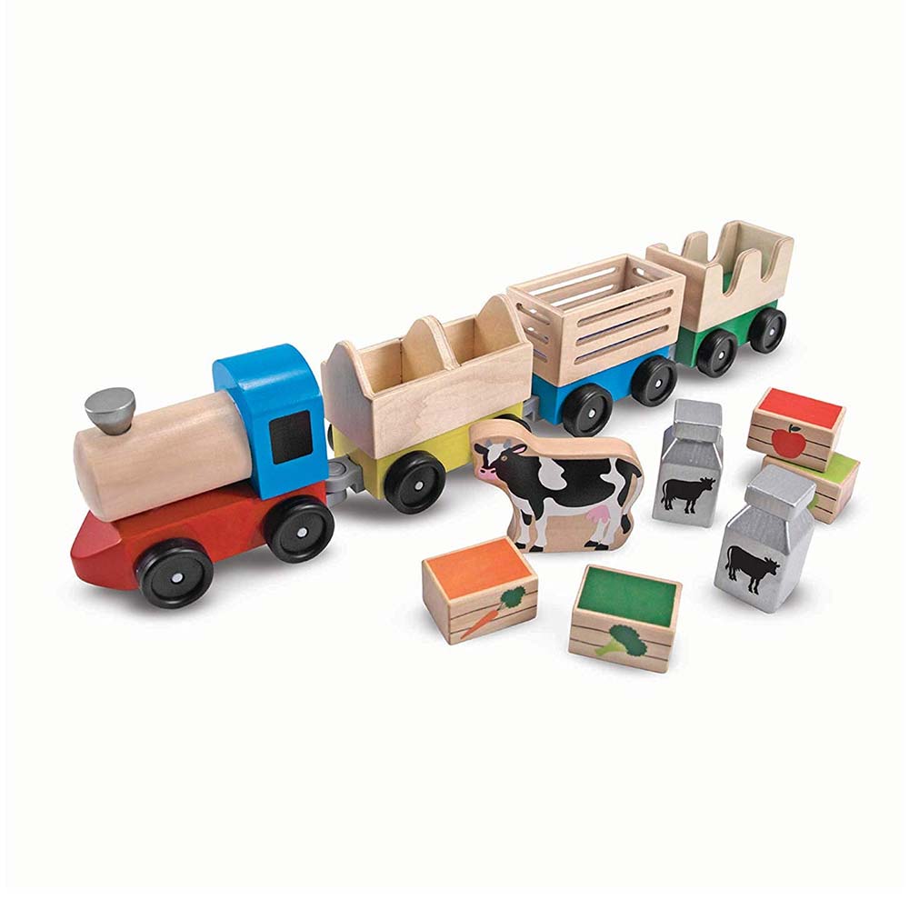 Melissa & Doug Wooden Farm Train Toy
