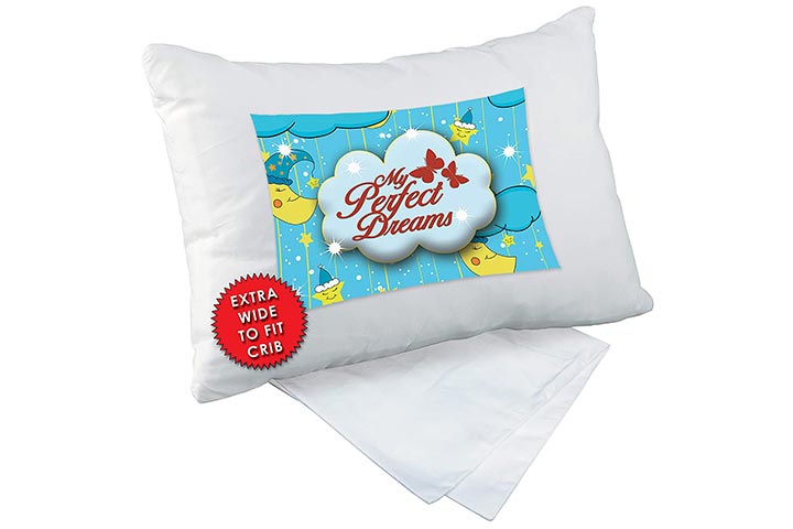 My Perfect Nights Toddler Pillow with Pillowcase 13 x 18 White