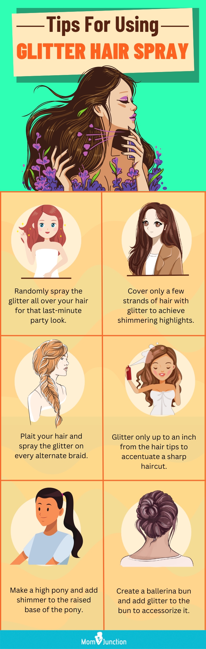 Tips For Using Glitter Hair Spray (infographic)