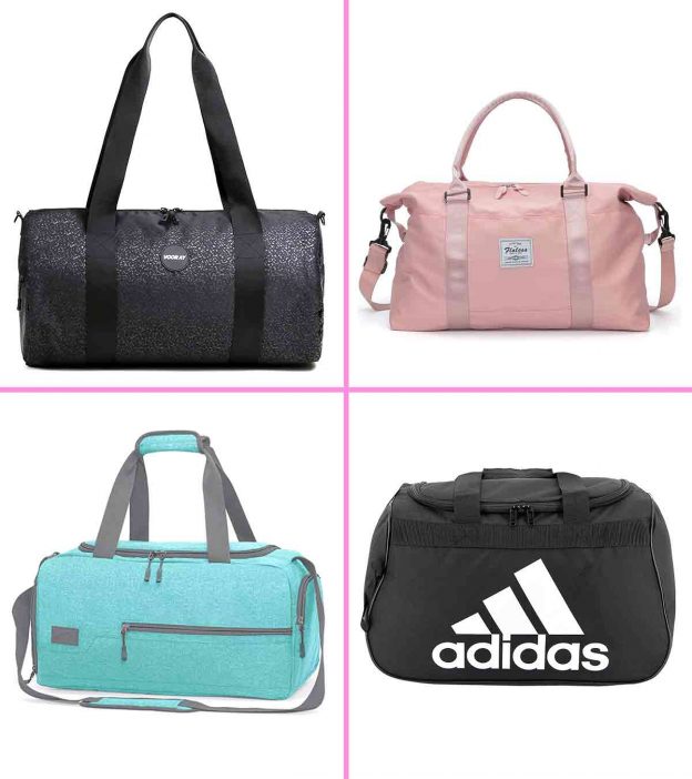 Womens Gym Tote Bag Waterproof Nylon Multi Pocket Shoulder Bag Sports Handbag