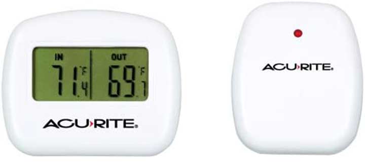 AcuRite 00782A2 Wireless Indoor-Outdoor Thermometer, Temperature, White