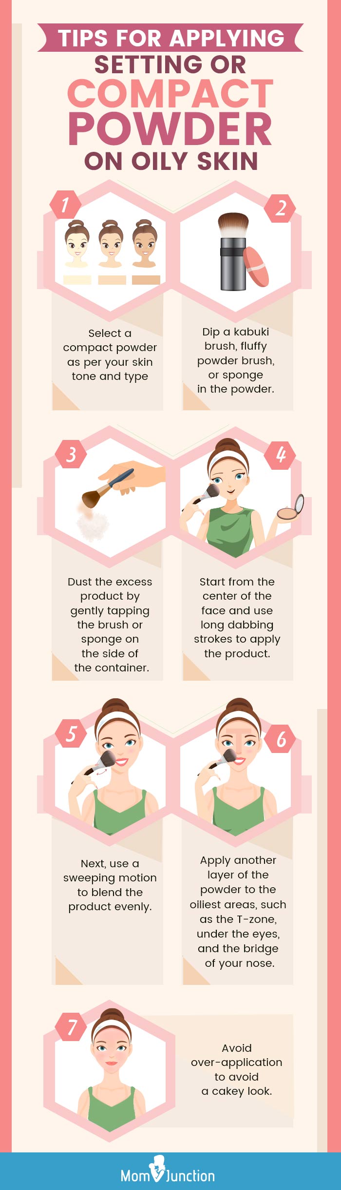 Infographic: How To Apply Setting Or Compact Powders On Oily Skin