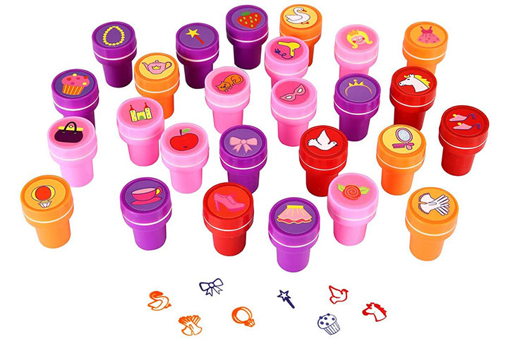 Kids Self-ink Stamps 100 Pieces Assorted Stamps New Great for party's 