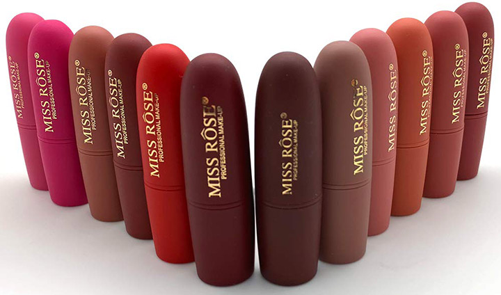 Miss Rose Long-lasting 12 PCS Ultra-Matte Lipstick Set