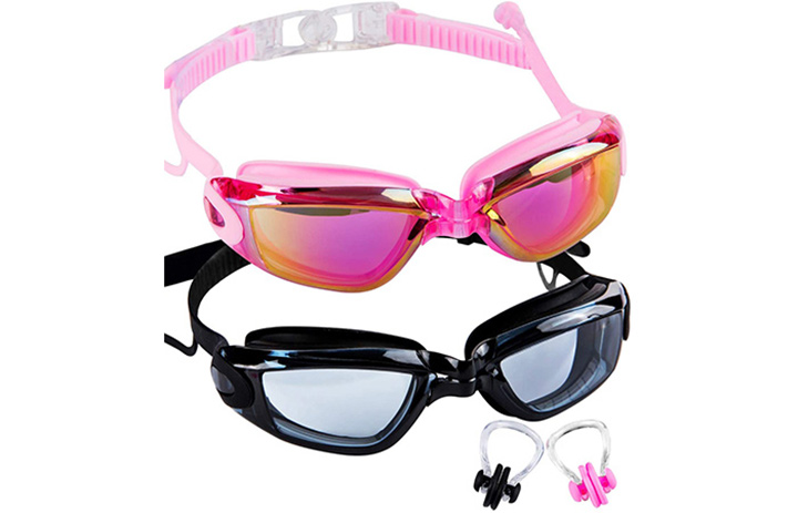 SBORTI Swim Goggles, Pack of 2 Adult Swimming Goggles