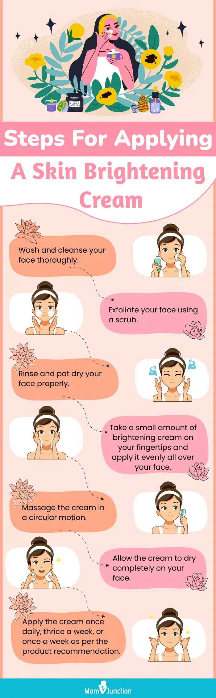 Steps For Applying A Skin Brightening Cream For Best Results(infographic)