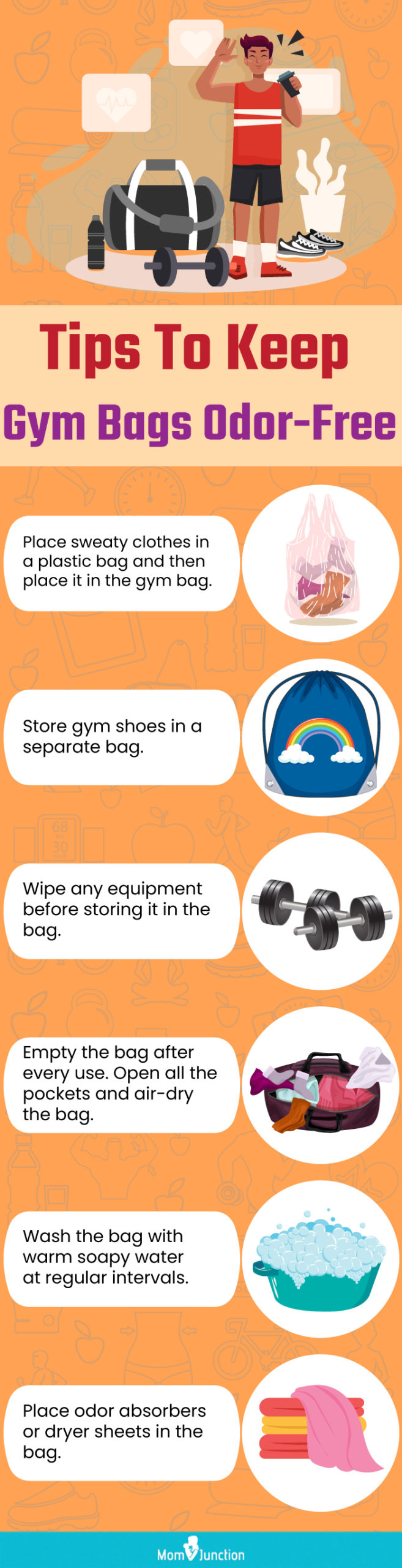Tips To Keep Gym Bags Odor Free(infographic)