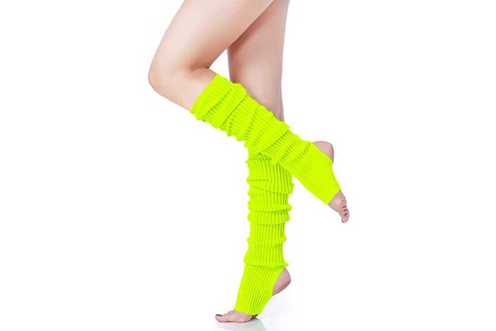 Santwo Women Juniors 80s Eighty's Ribbed Knit Leg Warmers for Party Sports