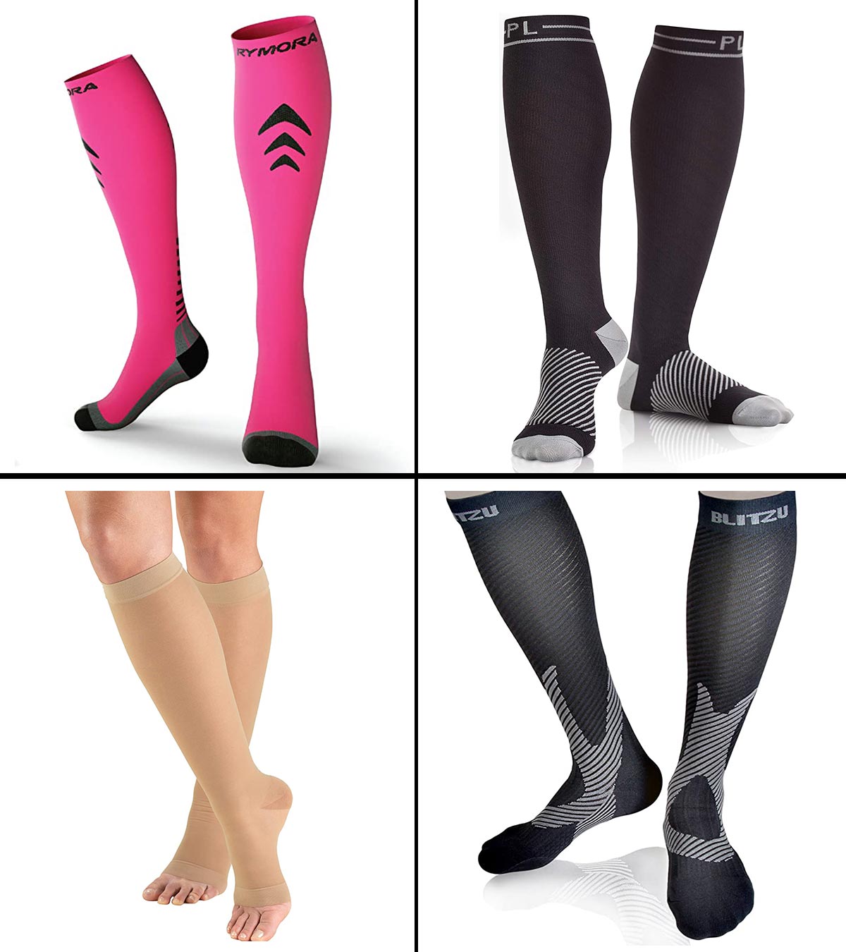 Running Pregnancy Knee High Support Stockings for Nurses Regular and Wide Calf Compression Socks for Women and Men