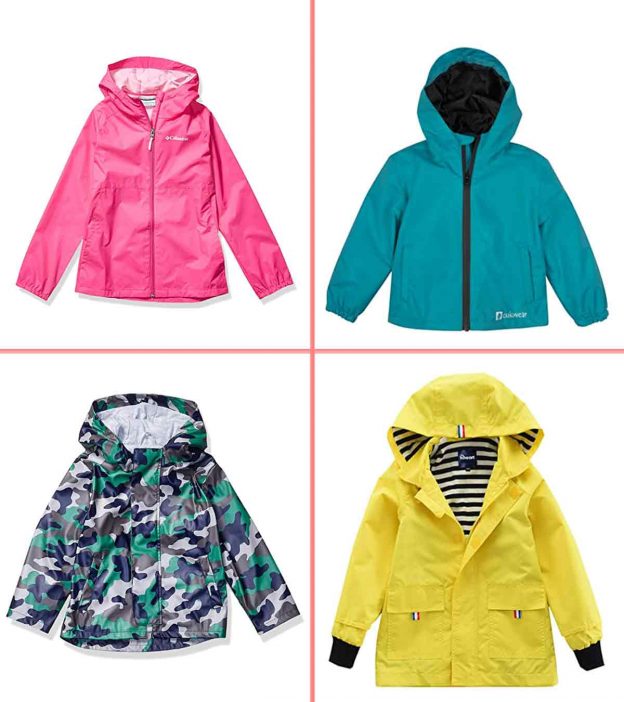 Kids Boys Girls Windbreaker Waterproof Jacket Rain Coat Hooded Zipper Outwear US 