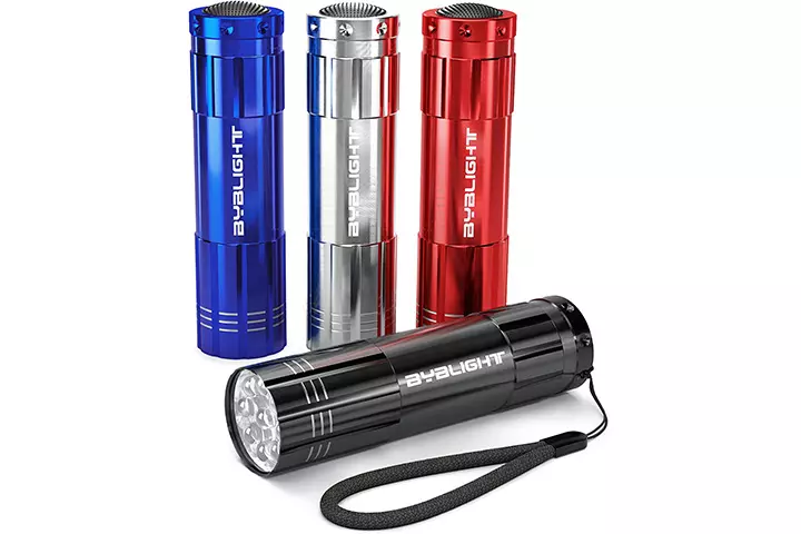 BYB Super Bright 9 LED Mini Aluminum Flashlight