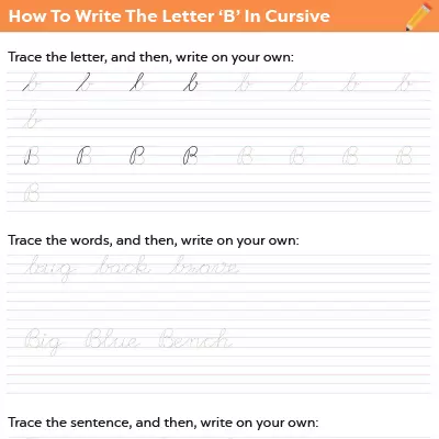 How To Write The Letter “B” In Cursive