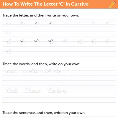 How To Write The Letter “C” In Cursive
