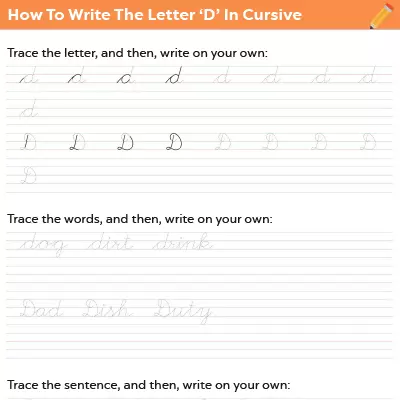 How To Write The Letter “D” In Cursive