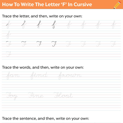 How To Write The Letter “F” In Cursive