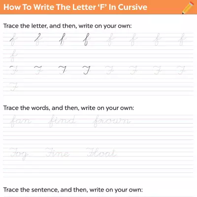 How To Write The Letter “F” In Cursive