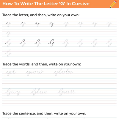 How To Write The Letter “G” In Cursive