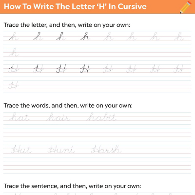 cursive h writing worksheet momjunction