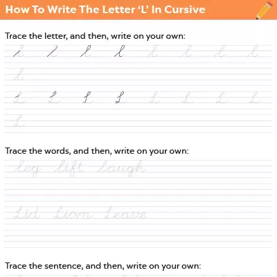 How To Write The Letter “L” In Cursive