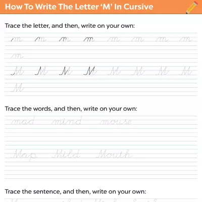 How To Write The Letter “M” In Cursive
