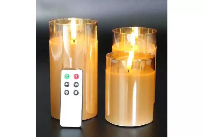 Eywamage Glass Flameless Candles