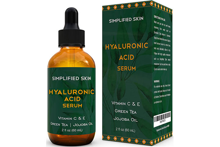 Hyaluronic Acid Serum for Face & Eyes (2 oz) with Vitamin C, E& Green Tea