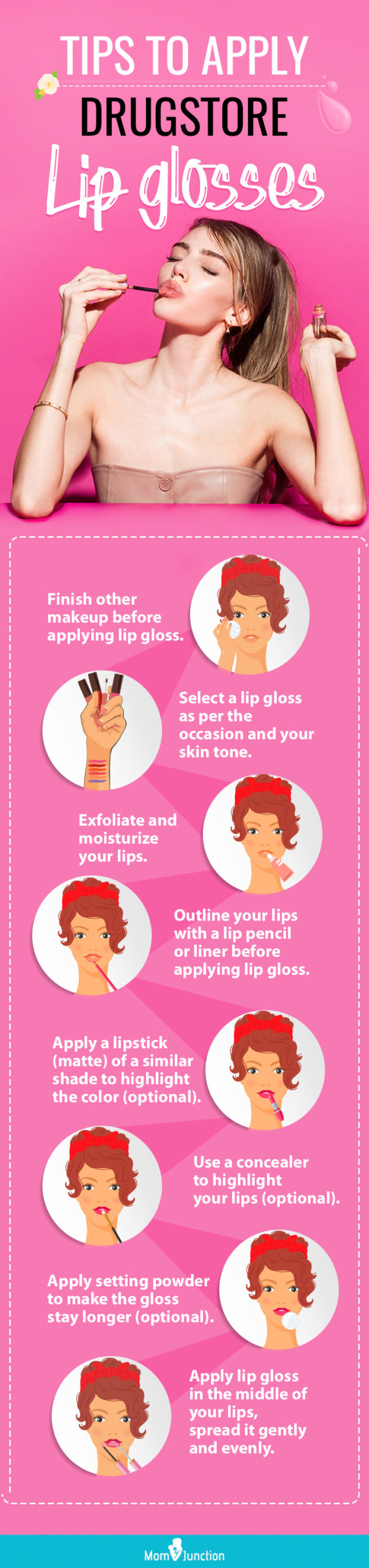 Infographic: How To Apply Drugstore Lip Glosses