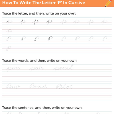 How To Write The Letter “P” In Cursive